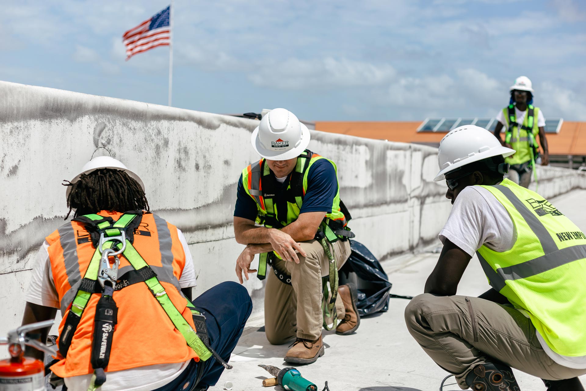 Guardian Roofing crew on a commercial project